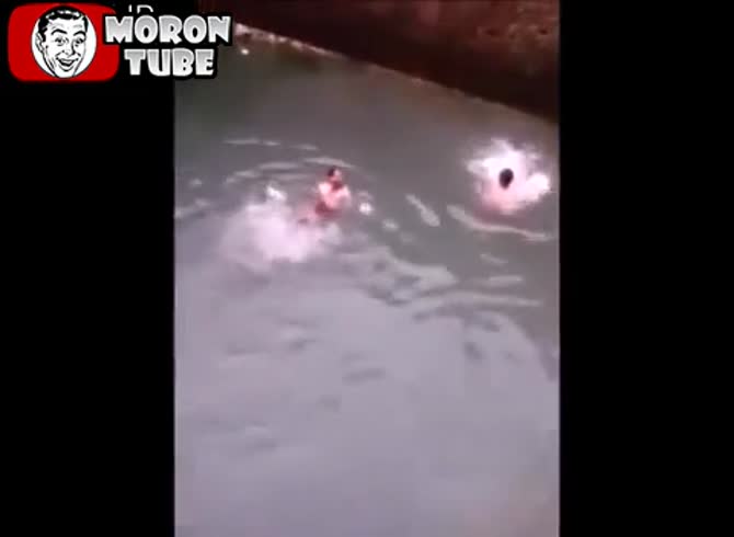 Video :A man is involved in a horrible accident while swimming in a pond